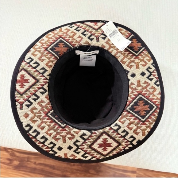 Anthropologie Geometric Patterned Hat - Black, Brown, Cream - Picture 5 of 5